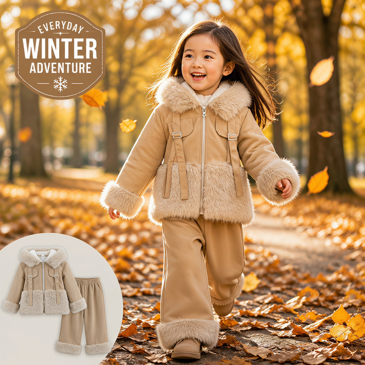 Alpine Aviator Faux-Shearling Jacket & Pants Set