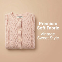 Petal-Stitch Openwork Knit Cardigan