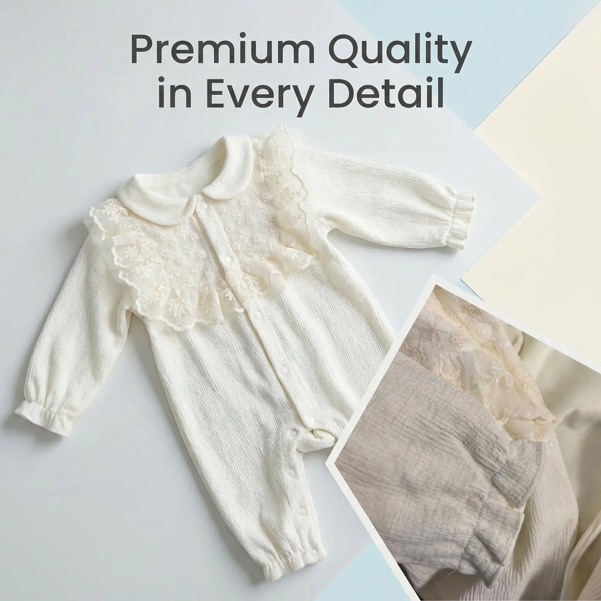 Antique Mist Cotton Fleece Romper