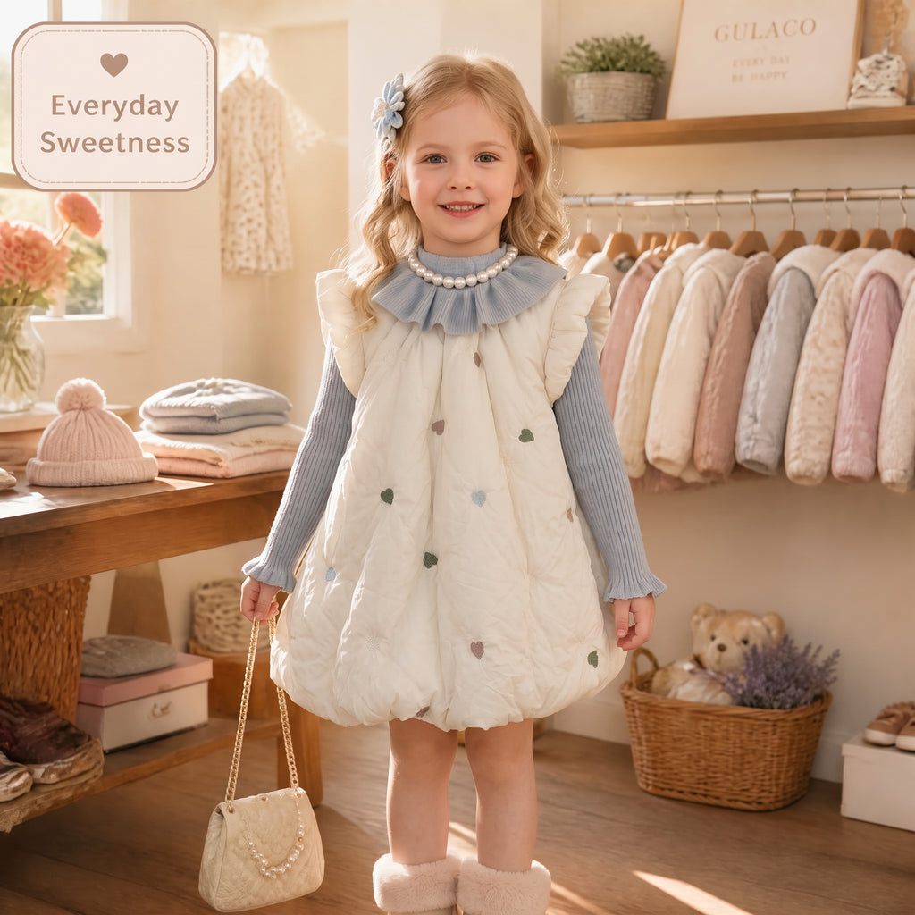 Heirloom Hearts Quilted Puffer Dress for TATATONG Girls