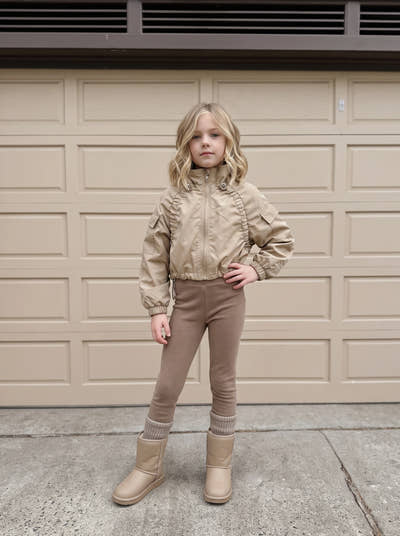 Cocoa Field Notes Two-Piece Set – Girls’ Utility Jacket & Pants