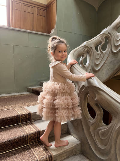Cloud Tier Layered Tulle Dress