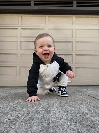 Monochrome Elephas Hooded Baby Romper