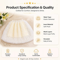 Ivory Cloud Textured Tulle Party Skirt for TATATONG Girls