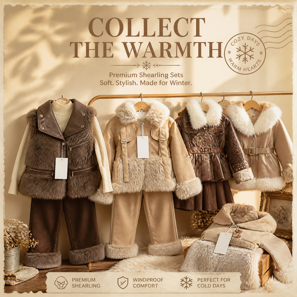 Alpine Aviator Faux-Shearling Jacket & Pants Set