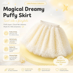 Ivory Cloud Textured Tulle Party Skirt for TATATONG Girls