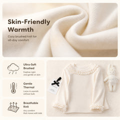Little Petal Ruffle-Collar Long-Sleeve Top for TATATONG Girls