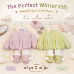Cloudberry Faux-Fur Collar Fleece-Lined Winter Jacket for Girls