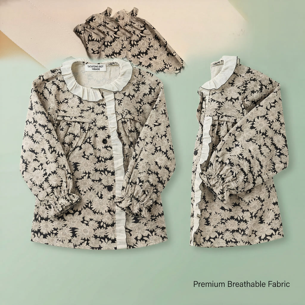[VESTIGIA] 10BASE-06 // "Botanic Archive" Floral Ruffle Blouse