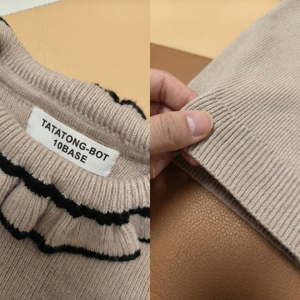 [VESTIGIA] 10BASE-08 // "Scholastic Specimen" Ribbed Ruffle Sweater