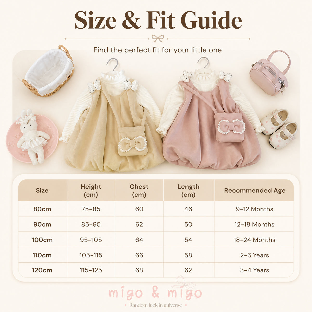 Blush Bow Corduroy Bubble-Hem Pinafore Dress & Top Set