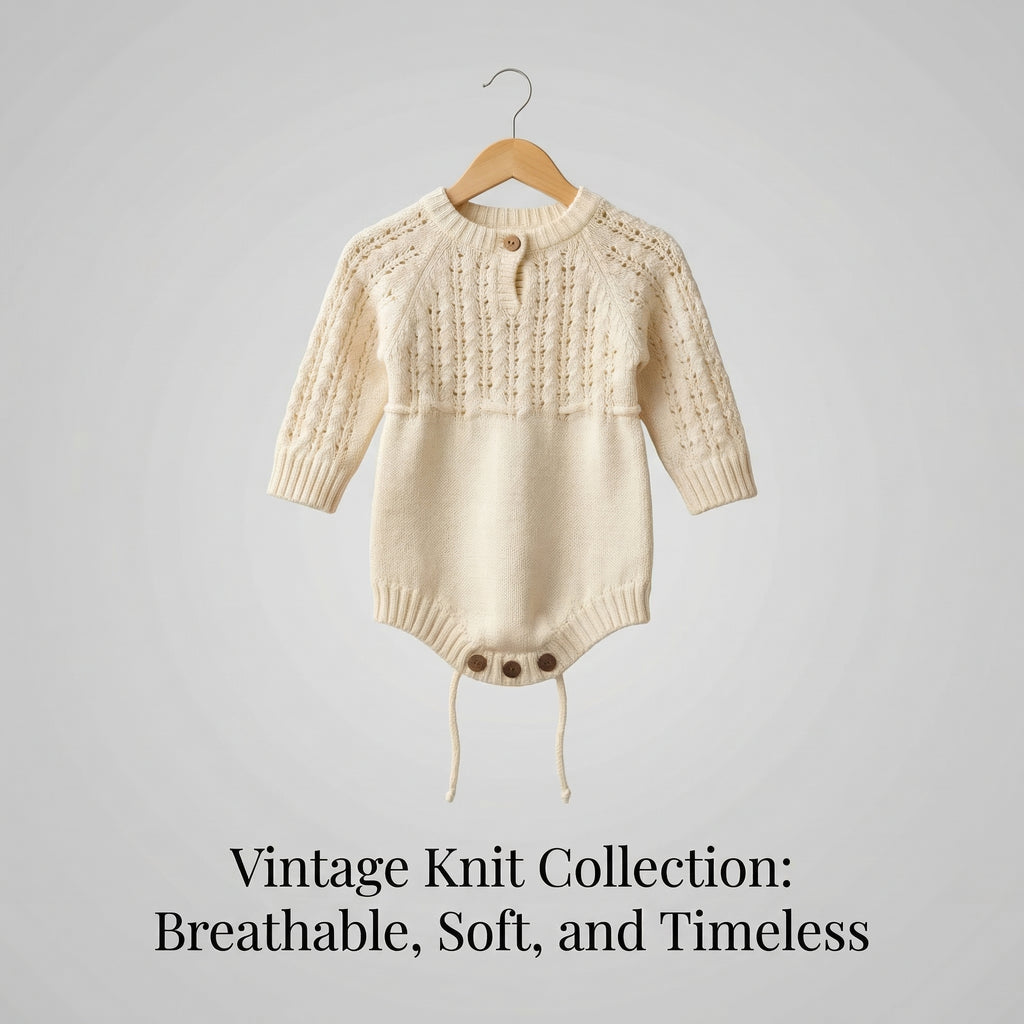 [VESTIGIA] 10BASE-07 // "Pointelle Heritage" Knit Romper