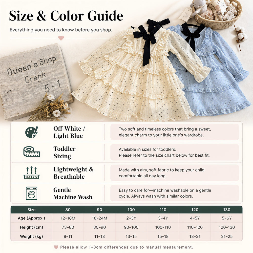 Midnight Ribbon Polka-Dot Ruffle Dress for TATATONG Girls