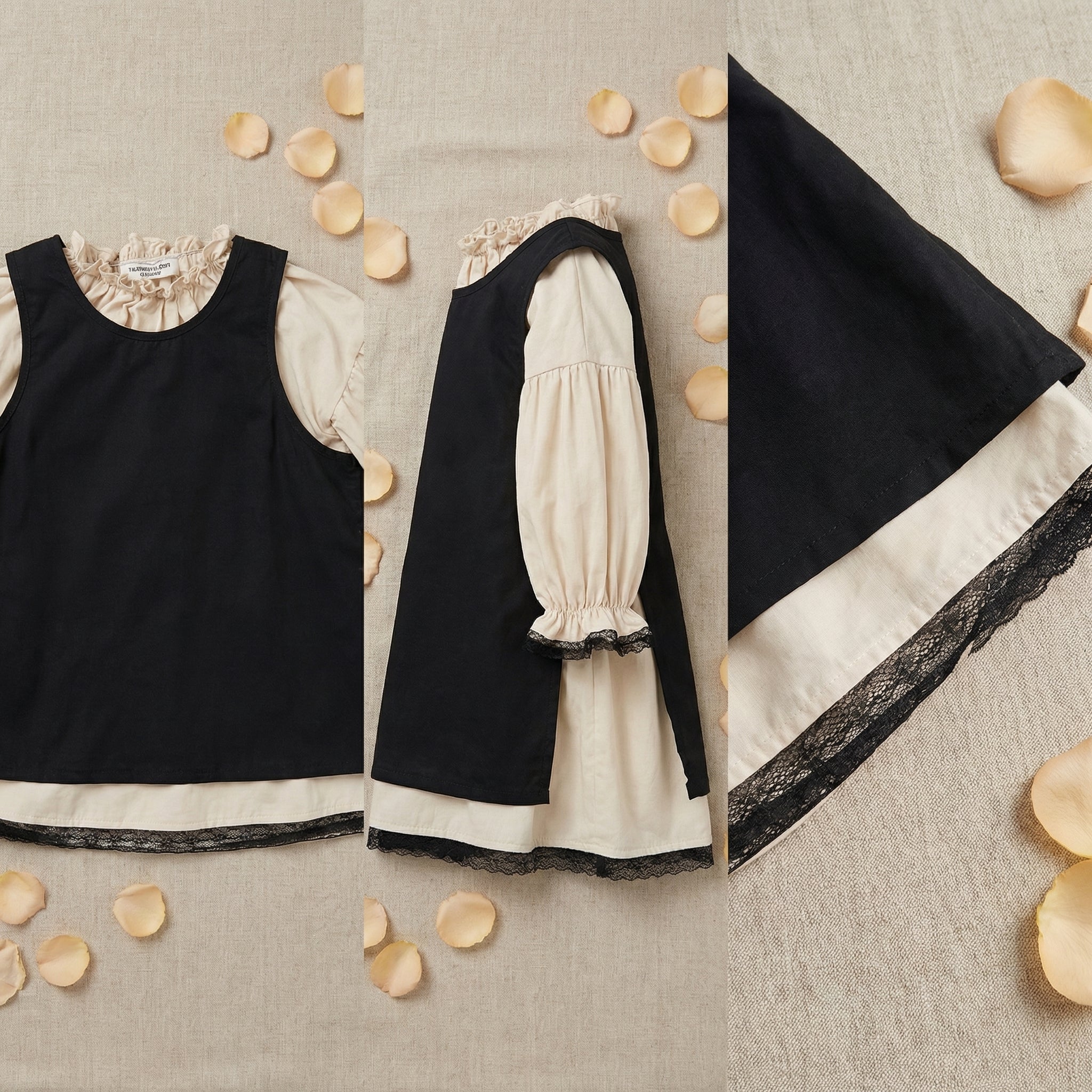 [MONOLITH] 10BASE-11 // "Absolute Contrast" Dual-Layer Side-Tie Dress