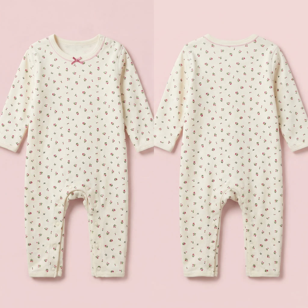 [GOSSAMERE ] 10BASE-09 // "Floral Slumber" Pure Cotton Romper