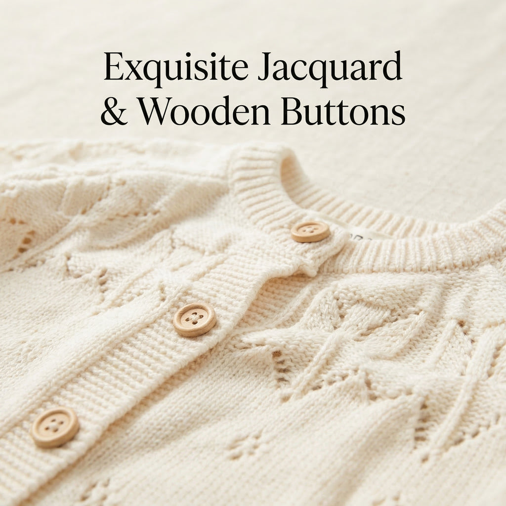 [VESTIGIA] 10BASE-10 // "Botanical Relief" Textured Knit Cardigan