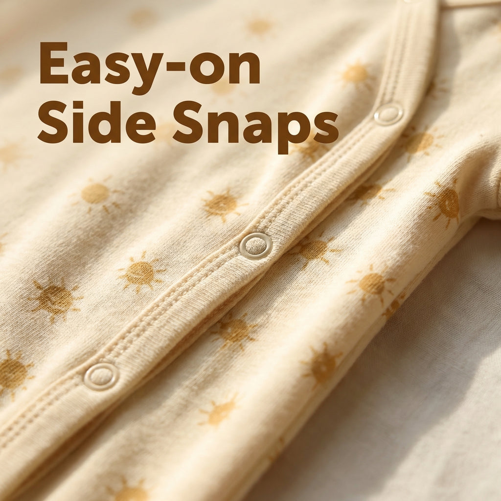 [GOSSAMERE] 10BASE-12 // "Solar Sanctum" Pure Cotton Footed Onesie