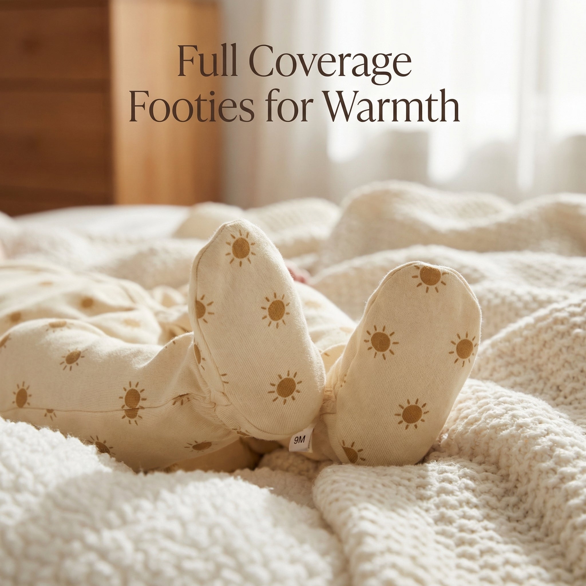 [GOSSAMERE] 10BASE-12 // "Solar Sanctum" Pure Cotton Footed Onesie