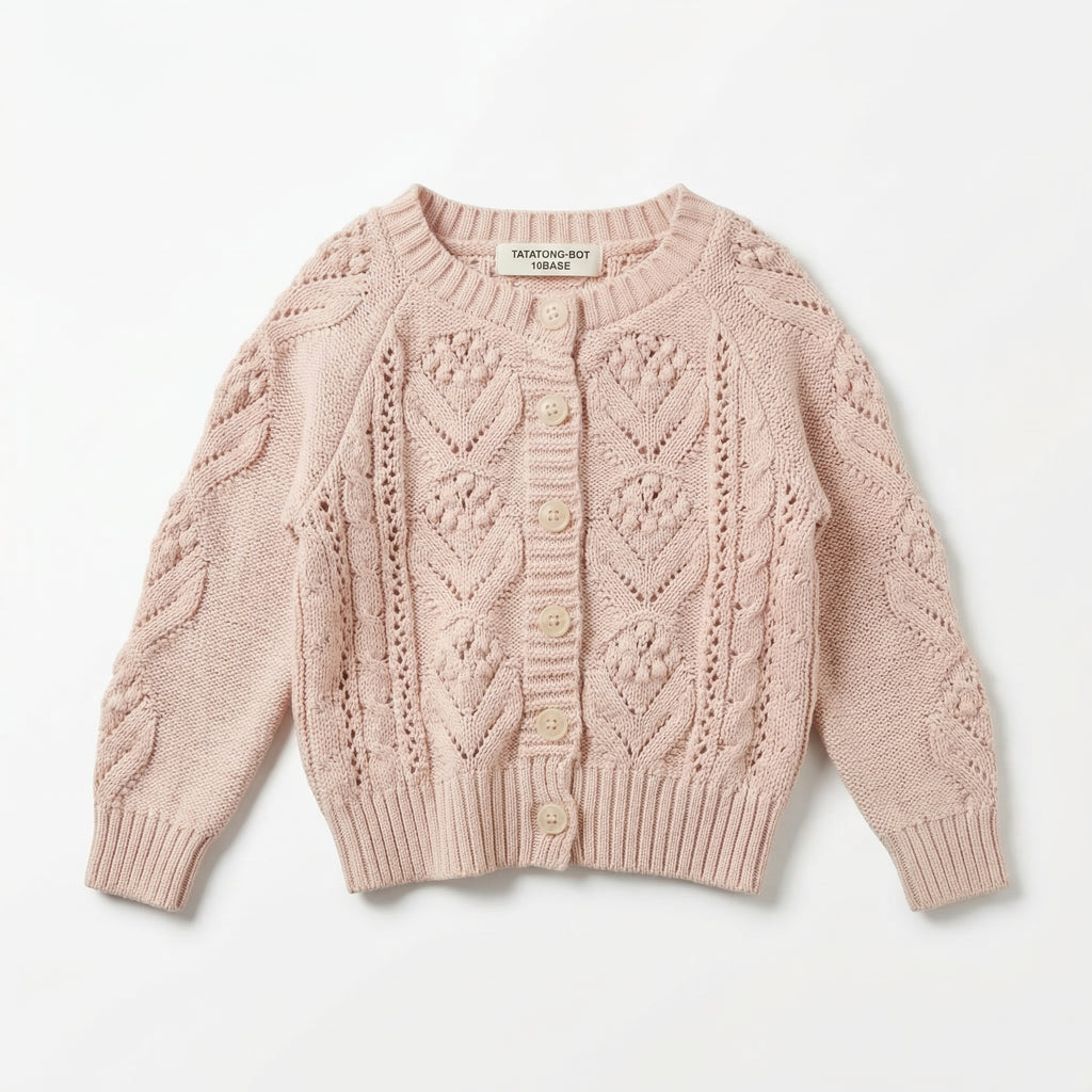 [VESTIGIA] 10BASE-02 // "Petal-Stitch" Open-Work Knit Cardigan