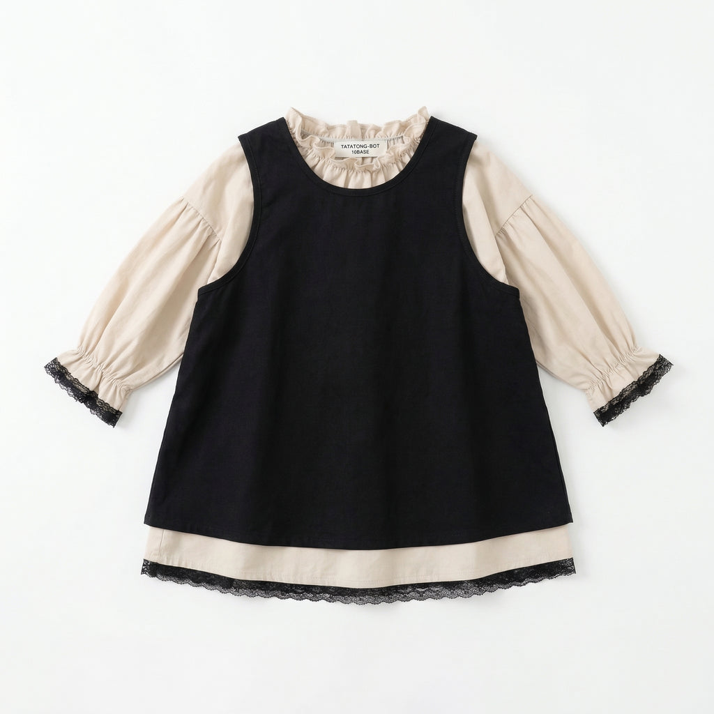 [MONOLITH] 10BASE-11 // "Absolute Contrast" Dual-Layer Side-Tie Dress