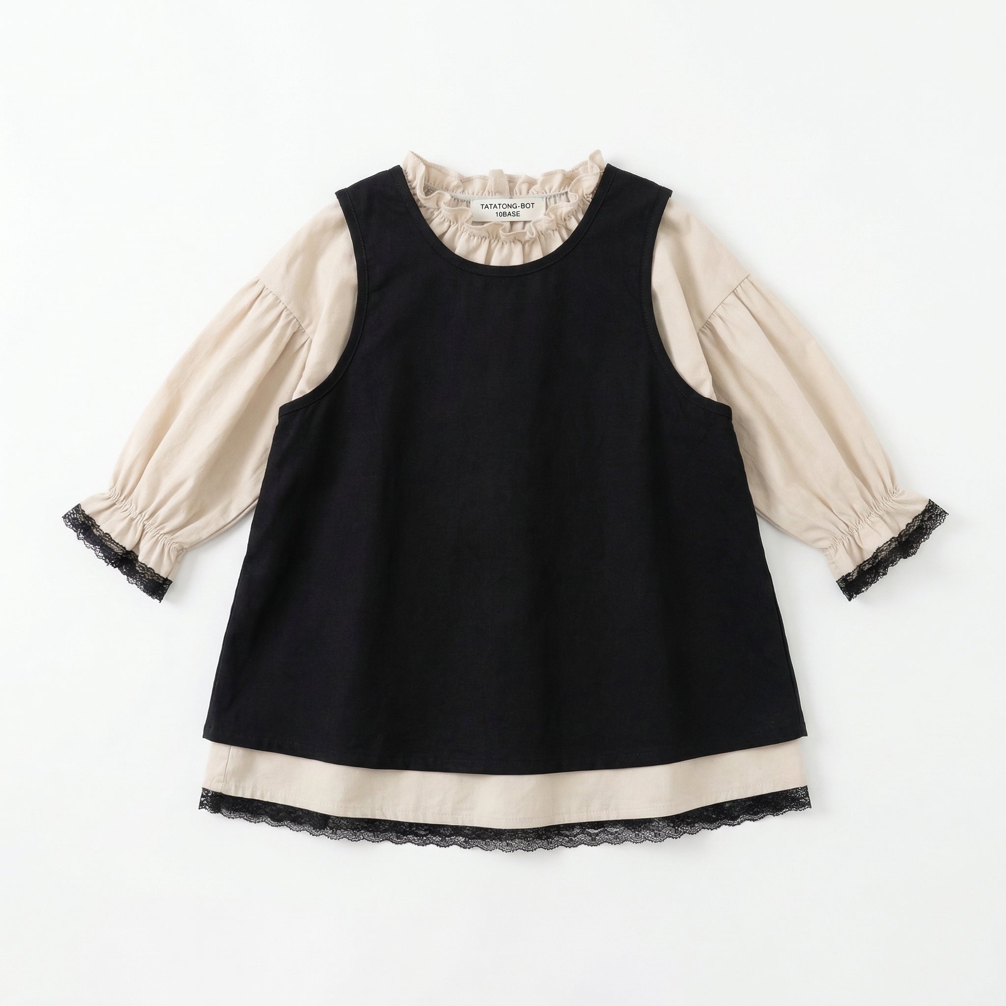 [MONOLITH] 10BASE-11 // "Absolute Contrast" Dual-Layer Side-Tie Dress