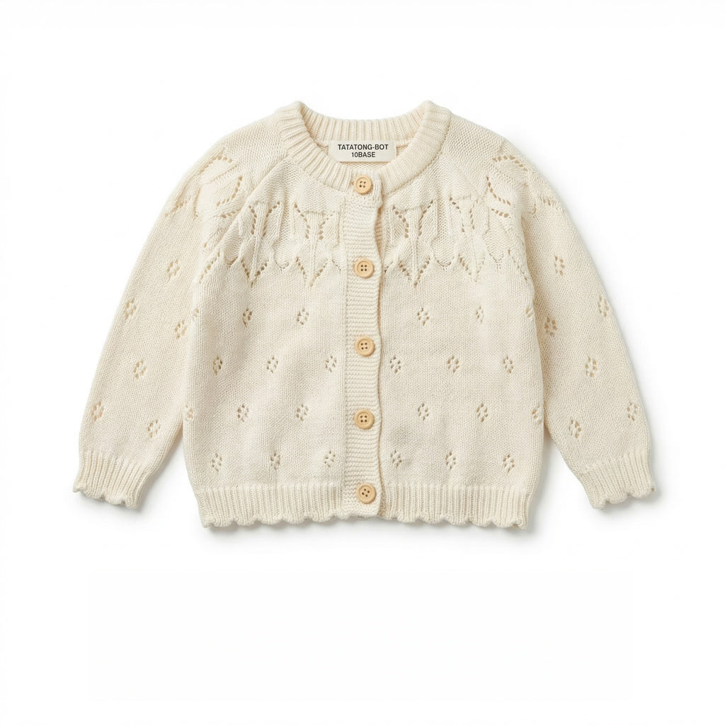 [VESTIGIA] 10BASE-10 // "Botanical Relief" Textured Knit Cardigan