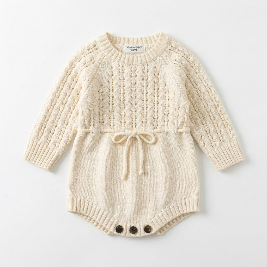 [VESTIGIA] 10BASE-07 // "Pointelle Heritage" Knit Romper