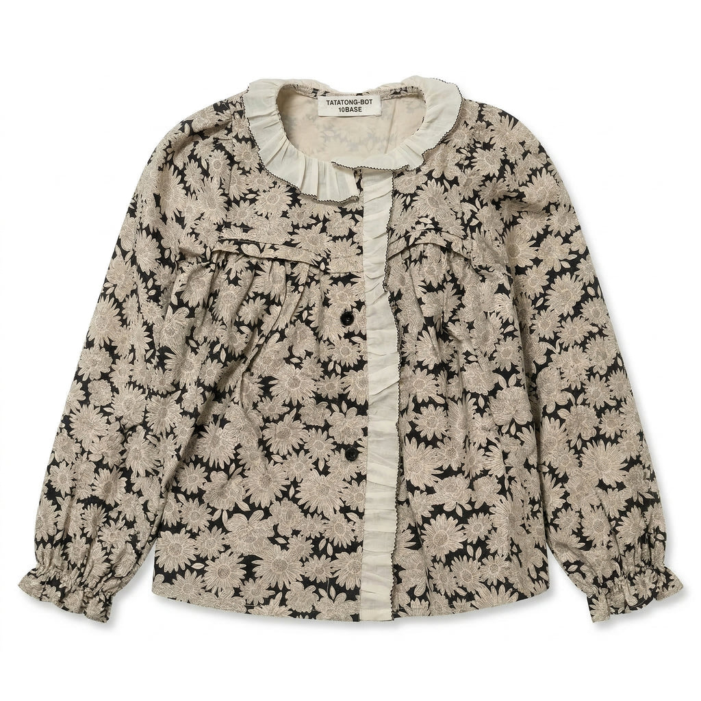 [VESTIGIA] 10BASE-06 // "Botanic Archive" Floral Ruffle Blouse