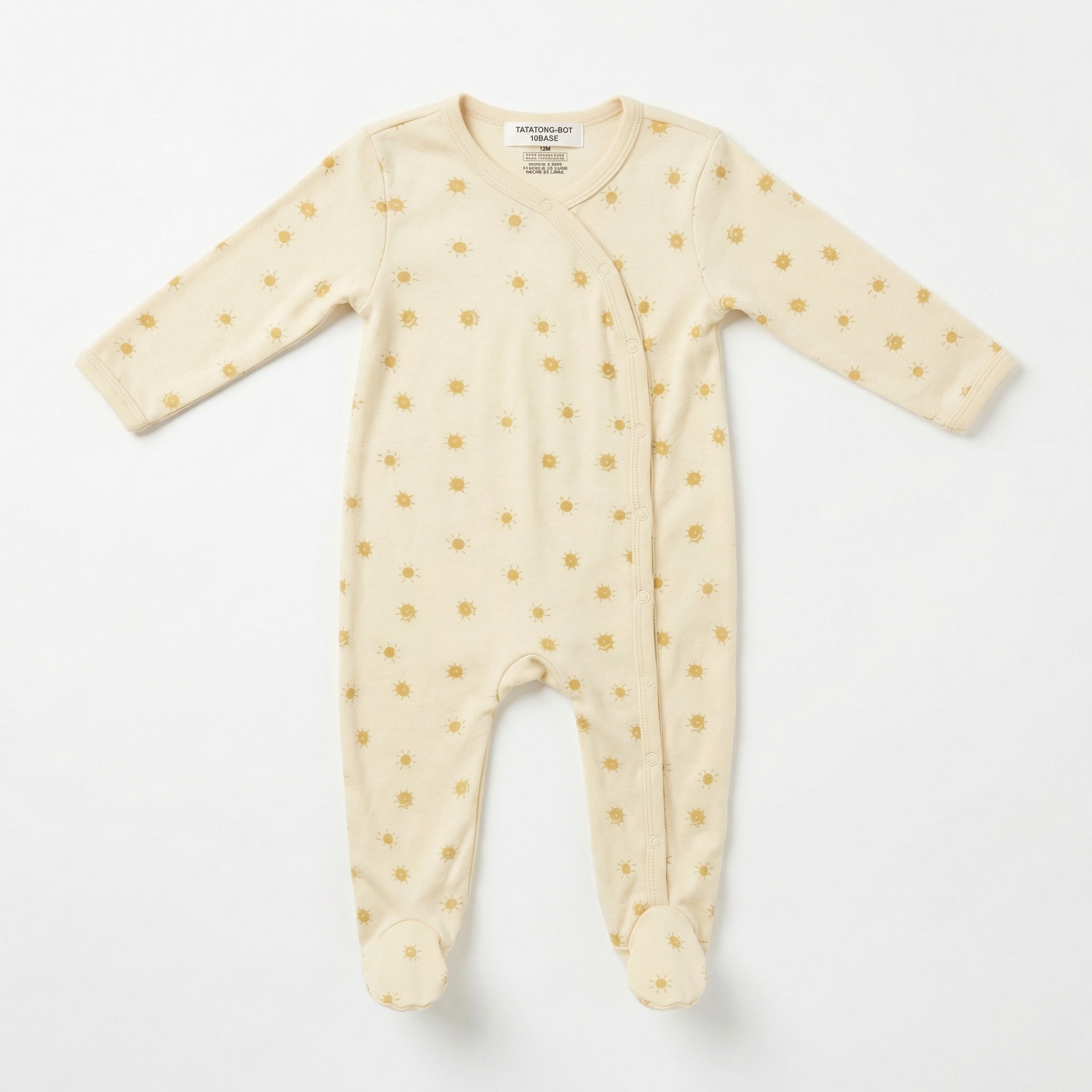 [GOSSAMERE] 10BASE-12 // "Solar Sanctum" Pure Cotton Footed Onesie