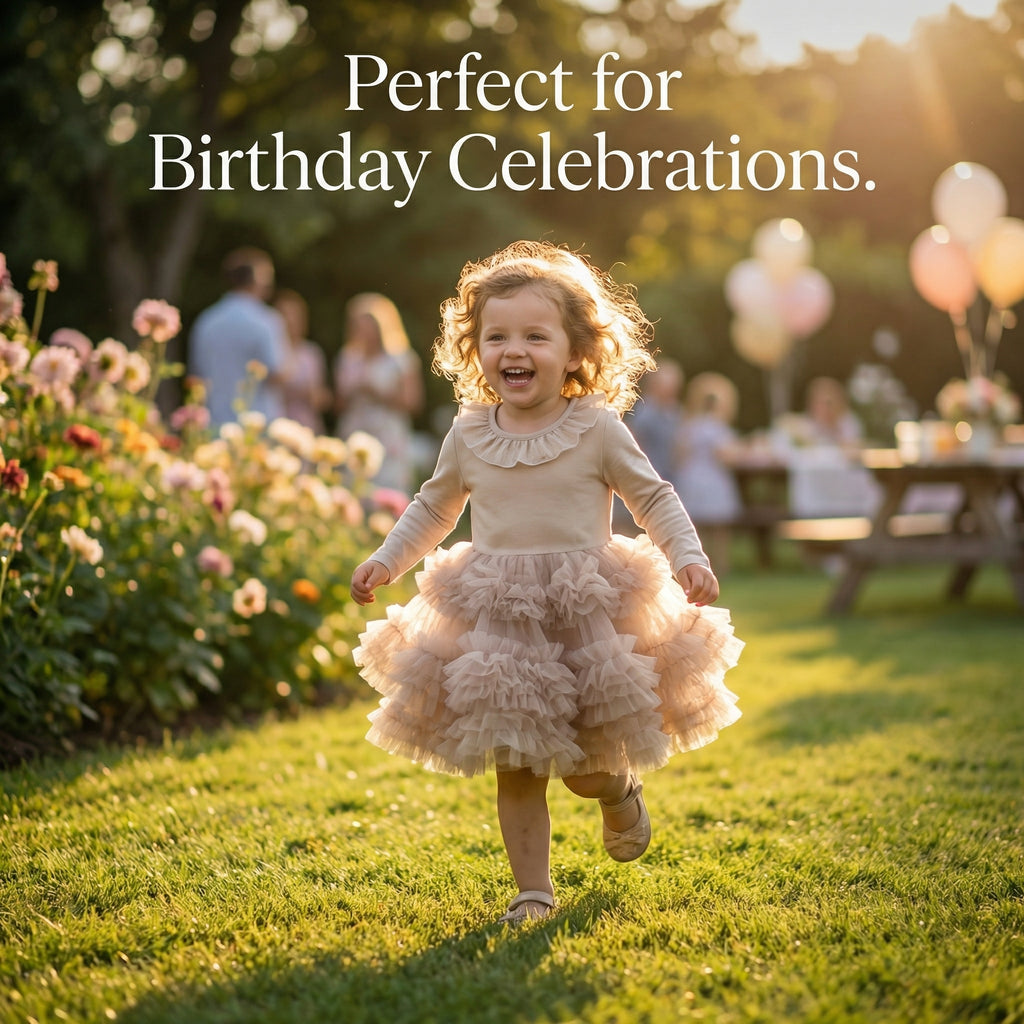 TATATONG-BOT [VESTIGIA] 10BASE-16 "Cloud Tier" Sculptural Multi-Layered Voluminous Tulle Milestone Gown // Infant & Toddler Formal Ceremonial Dress, Birthday Celebration & High-End Occasion Heirloom Suit