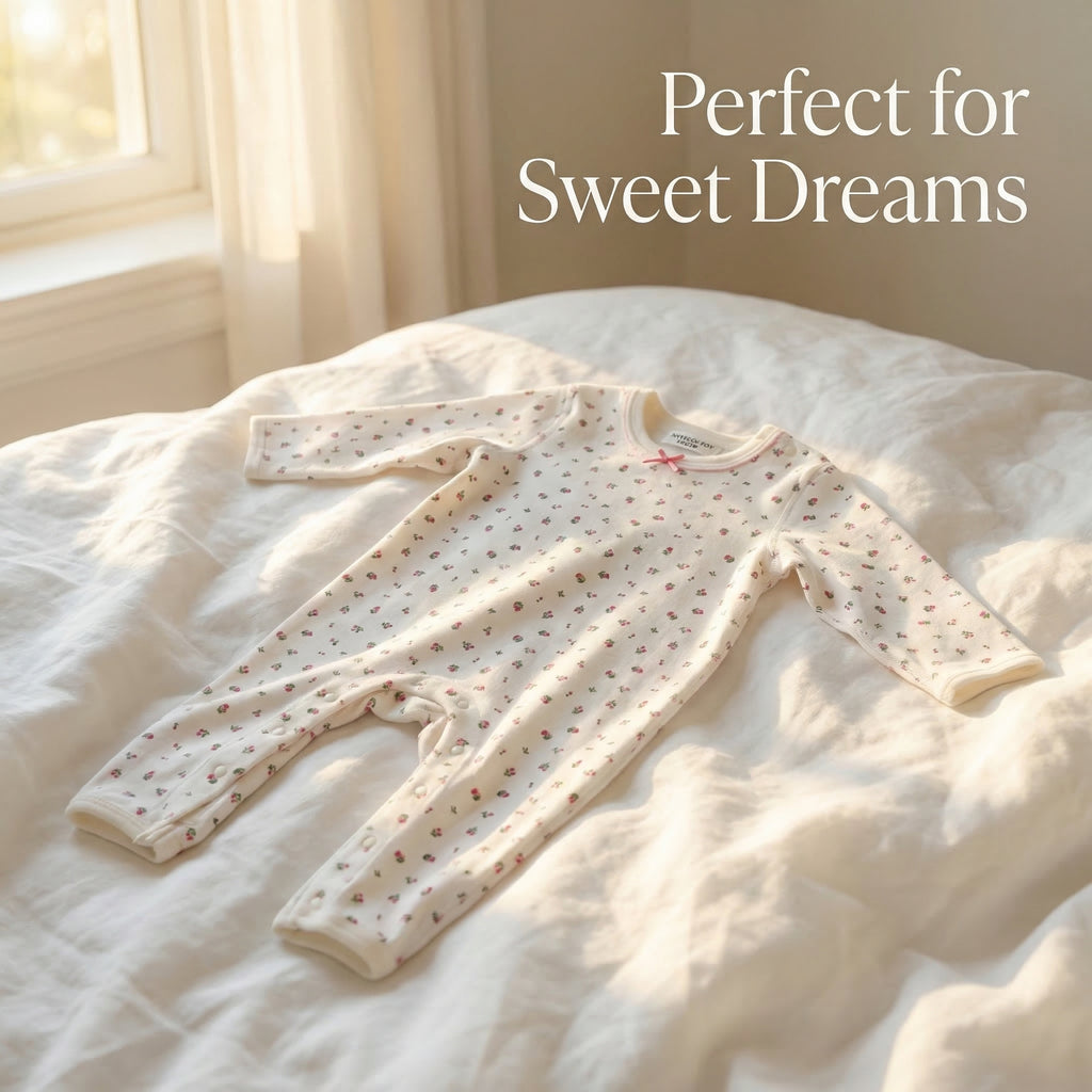 [GOSSAMERE ] 10BASE-09 // "Floral Slumber" Pure Cotton Romper