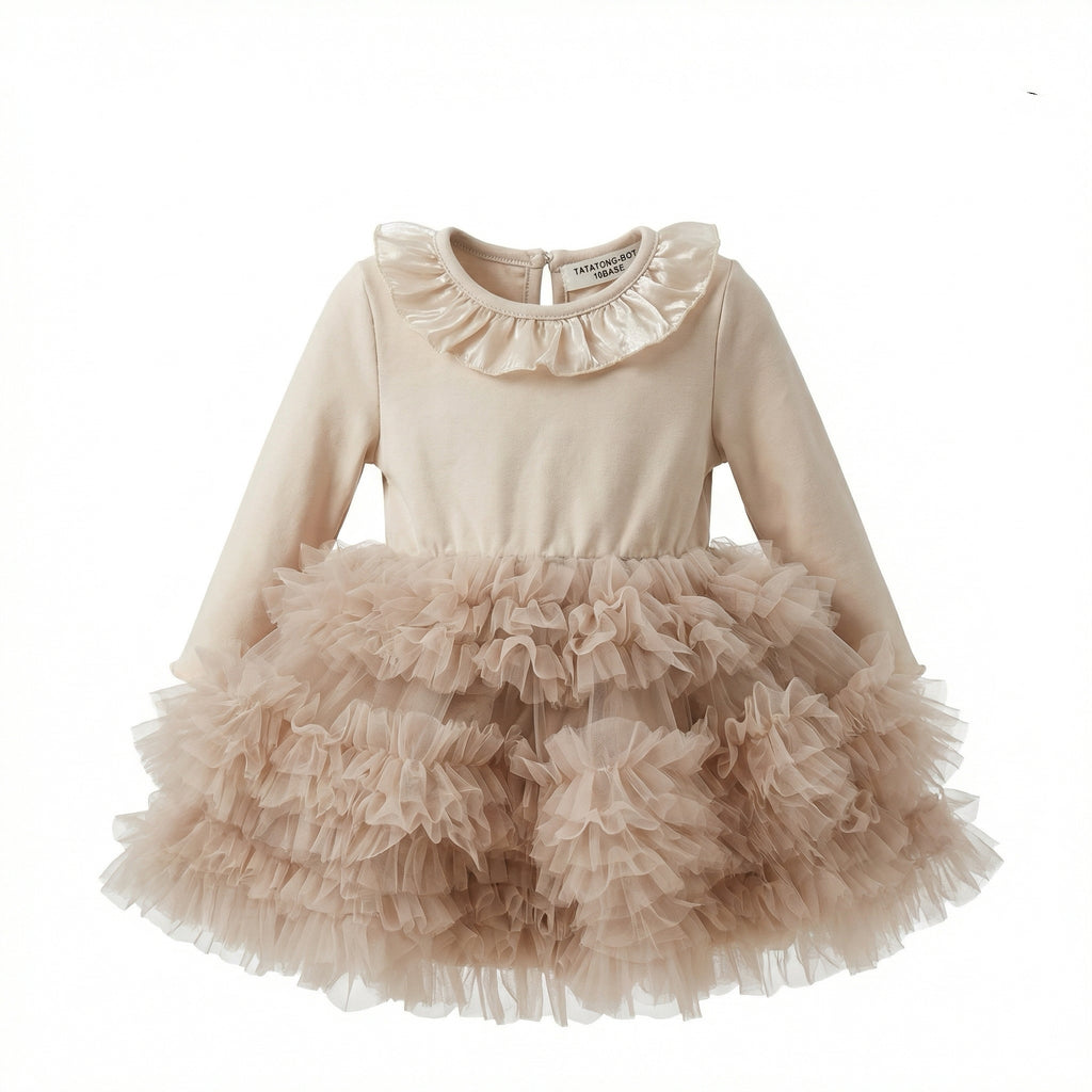 TATATONG-BOT [VESTIGIA] 10BASE-16 "Cloud Tier" Sculptural Multi-Layered Voluminous Tulle Milestone Gown // Infant & Toddler Formal Ceremonial Dress, Birthday Celebration & High-End Occasion Heirloom Suit
