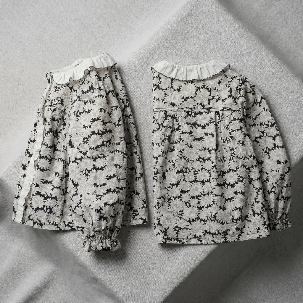 [VESTIGIA] 10BASE-06 // "Botanic Archive" Floral Ruffle Blouse