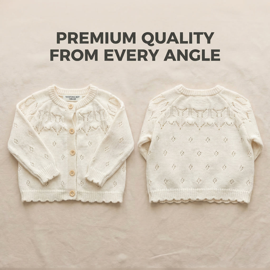 [VESTIGIA] 10BASE-10 // "Botanical Relief" Textured Knit Cardigan