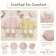 Cloudberry Faux-Fur Collar Fleece-Lined Winter Jacket for Girls