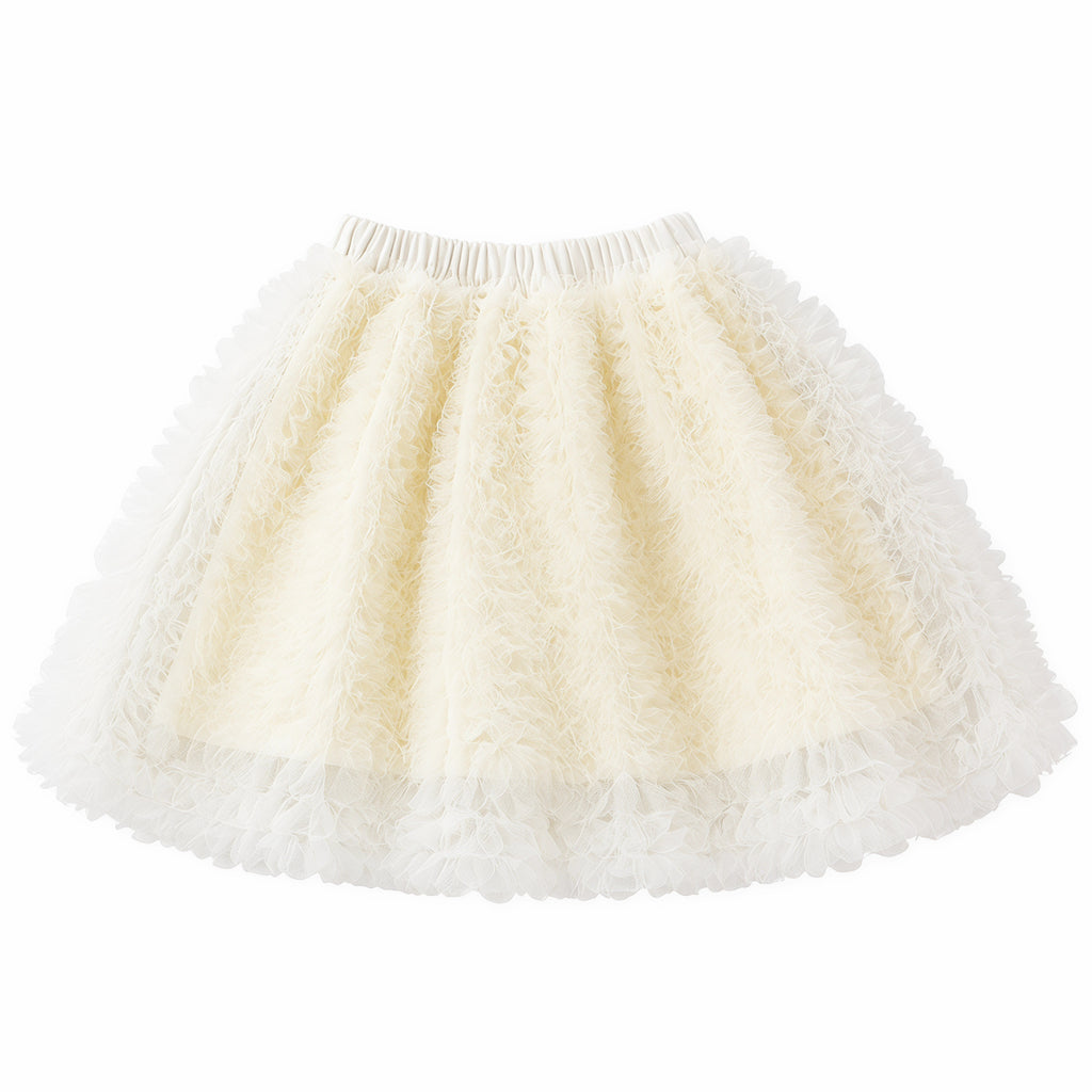 Ivory Cloud Textured Tulle Party Skirt for TATATONG Girls