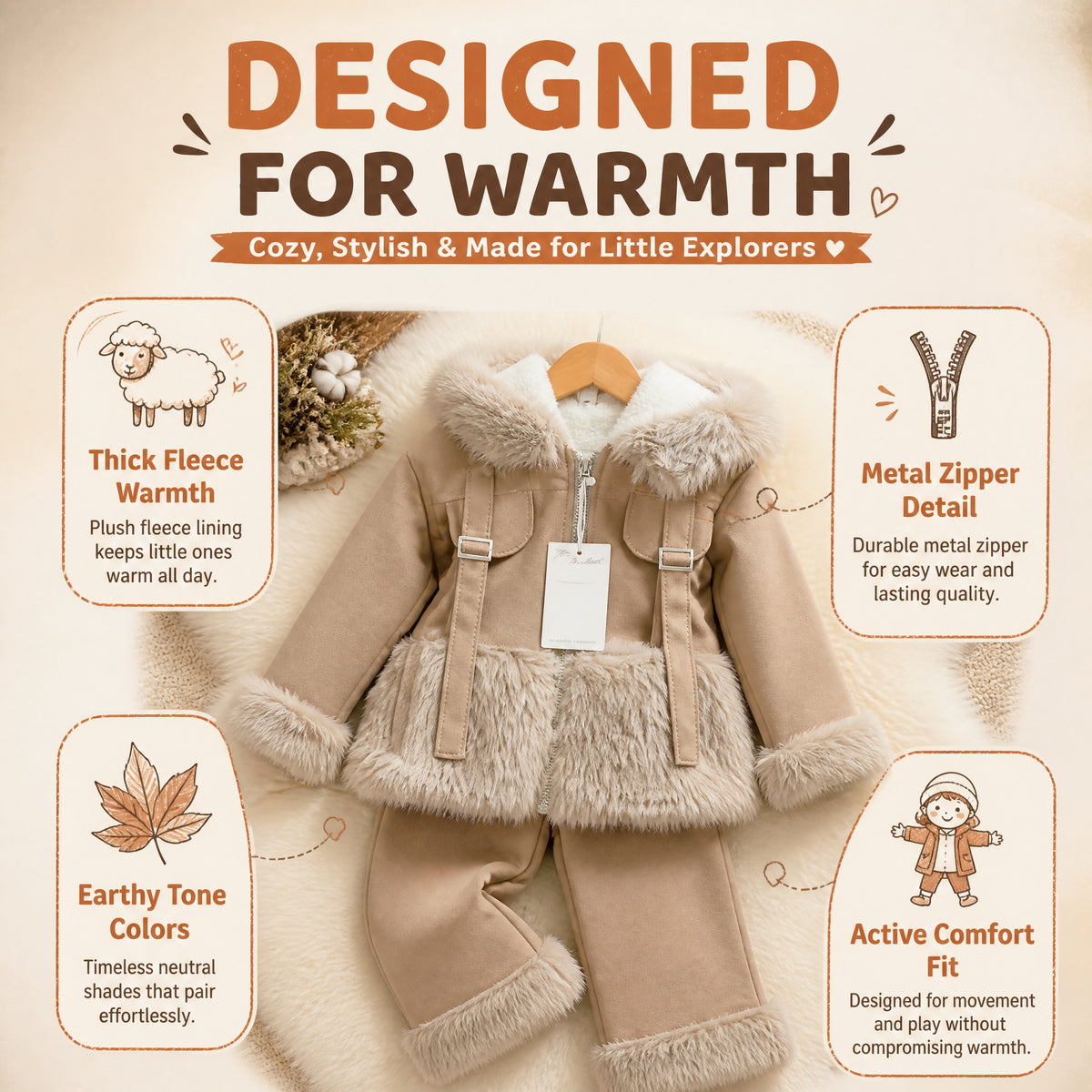 Alpine Aviator Faux-Shearling Jacket & Pants Set