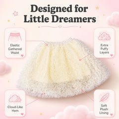 Ivory Cloud Textured Tulle Party Skirt for TATATONG Girls