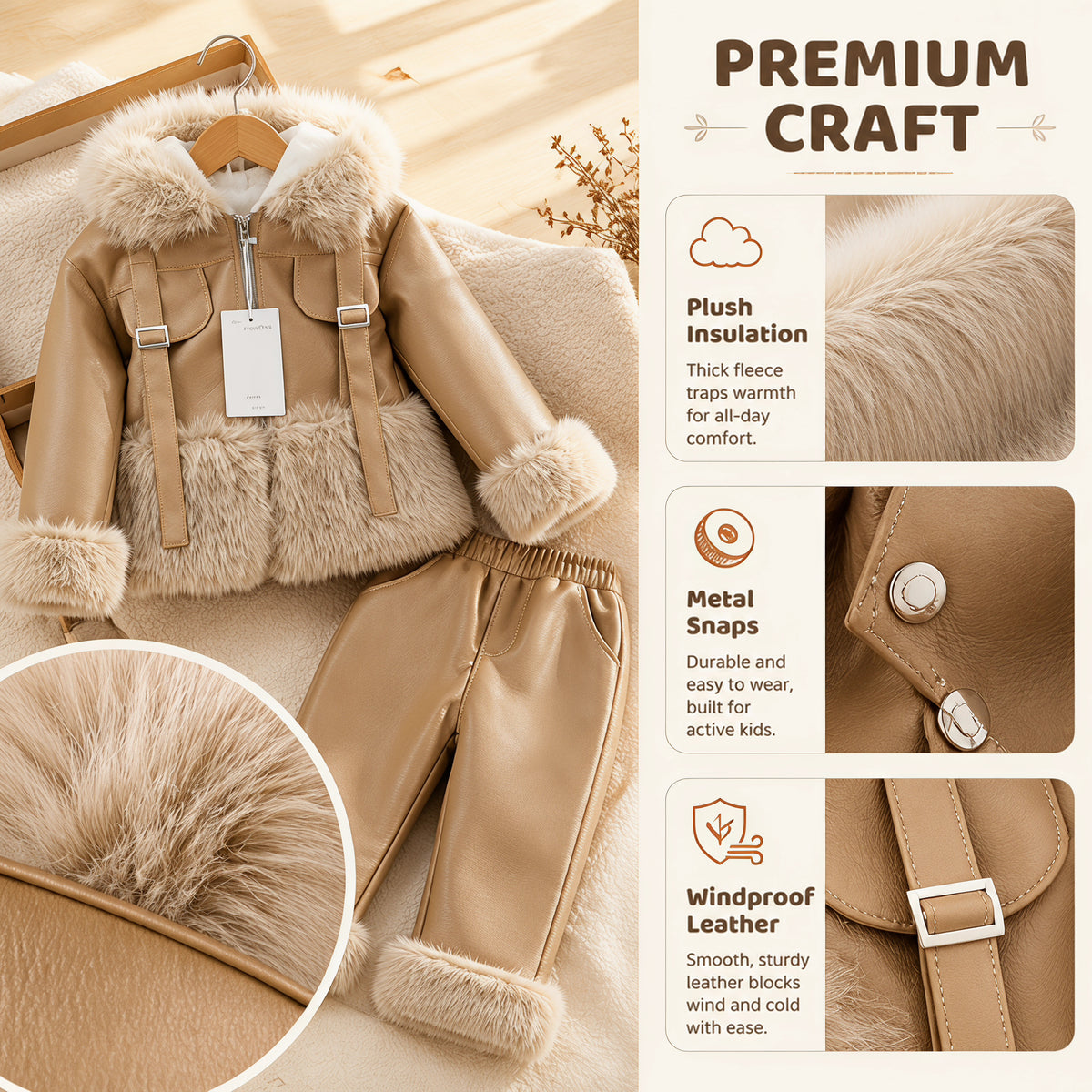 Alpine Aviator Faux-Shearling Jacket & Pants Set