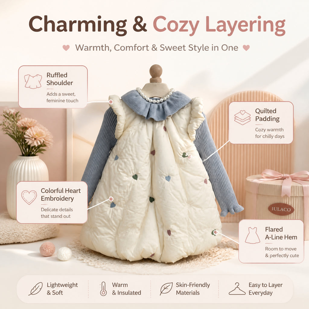 Heirloom Hearts Quilted Puffer Dress for TATATONG Girls