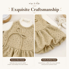 Little Meadow Floral Pinafore Dress & Ruffle-Neck Top Set